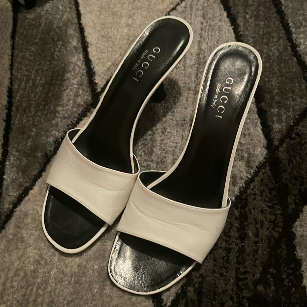 White Gucci heels